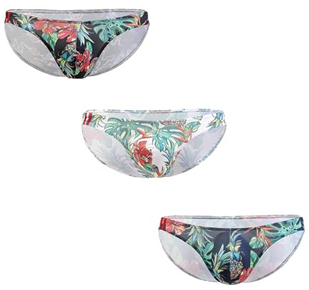 Maiclaice Homme élasthanne Mini Taille Basse Elastame Bikini Underwear Slip sous-vêtement Noir Blanc Bleu Saphir X-Large