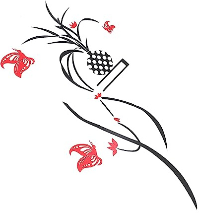 DOITOOL Sticker Mural Décoratif En Acrylique Amovible Motif Orchidée Pour Salon Et Chambre À Coucher