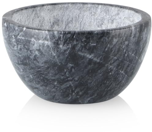 BIMUYI Seife und Sahne Rasierschale Natürliche Marmor Rasierstein Schale Dekorative Rasierschale (Schwarz)