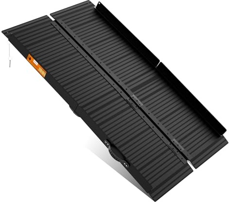 gardhom Rampe de fauteuil roulant, pliable, pour escaliers, 152,5 x 72 cm, capacité de charge de 362 kg, antidérapante