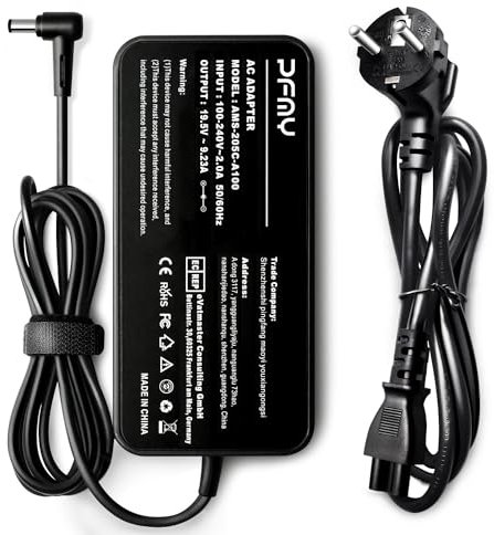 PFMY 180W Cargador Adaptador Ordenador Portátil Netbook AC Adapter 19.5V 9.23A para ASUS GFX72 GFX72V G750JW FX50J FX53V FX50V FX502 FX63VD FX60V FX63V FZ63V ZX60V G71V G72G G73J G74 G74S G74SX