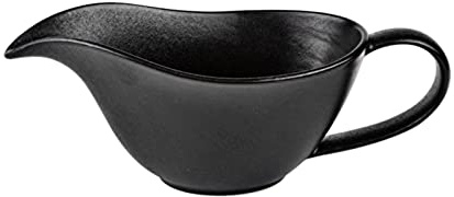 QAQZPMG Saucer Premium Quality White Porcelain Ceramic Sauce Jug Gravy Boat Porcelain Saucier Sauce Tray Seasoning Hold Dish(Black)