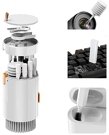 Kit de limpieza multifuncional, 20 en 1, cepillo de limpieza de teclado para laptop, kit de limpieza de auriculares para AirPods, auriculares Bluetooth (20 en 1, sin agua)