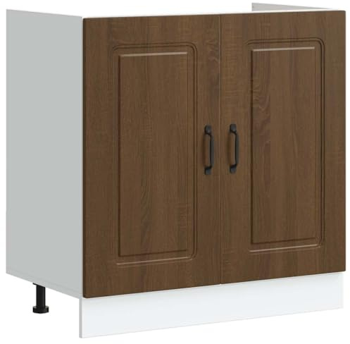 vidaXL Spülenunterschrank Kalmar Braun Eichen-Optik 80x46x81,5 cm