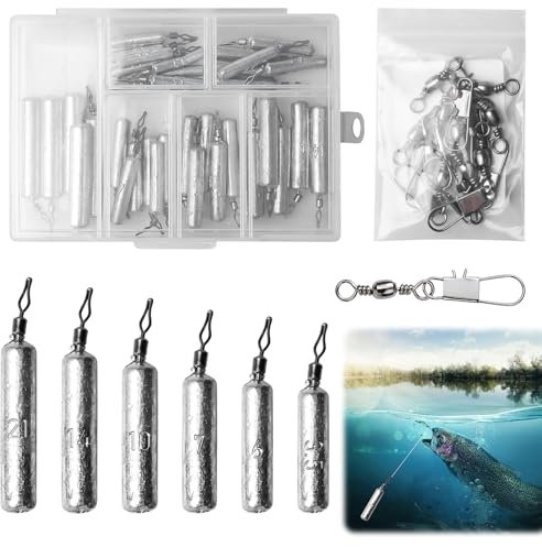 GBKDQQ Swivel de pesca & Pesos Dropshot 35 piezas, Kit de accesorios de pesca, Pesos Dropshot, para estanque y río (3,5g/5g/7g/10g/14g/21g)