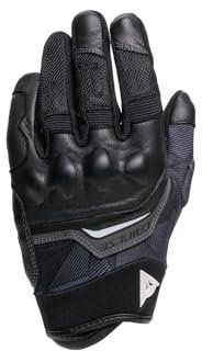 Dainese - Ermex-Handschuhe, Damen-Sommer-Motorradhandschuhe, atmungsaktiv mit Mesh-Einsätzen, starre Knöchelprotektoren, Lederverstärkungen, Touchscreen, Schwarz und Weiß, Größe M