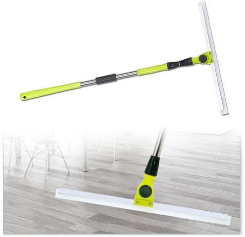 RYJYQYX Scopa in Silicone, con Manico Lungo 130 Cm Tira Acqua Pavimenti, Tiracqua per Pavimento per Pavimenti Lisci,Tappeti,Finestre,Large:50×130cm