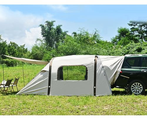 Generic Inflatable SUV Tent with Porch for Camping, 3-Season, 2-4 Person, Car Tailgate Awning, Spacious, Water Resistant, Easy Setup, Suitable for SUVs, MPVs, Vans