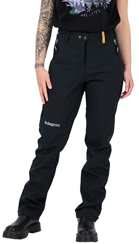 DEPROC-Active Softshellbyxor för kvinnor, utomhusbyxor, vandringsbyxor, vattentäta Sterling Ii Wmn, vandringsbyxor, svart, 48 plus size