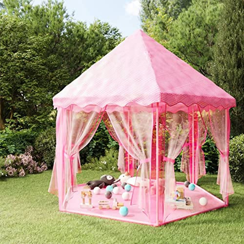 Gecheer Carpa de Juegos de Princesa con 250 Bolas Rosa 133x140 cm,Cenador Jardin Cenador Terraza Carpa Gazebo para Camping y Playa C1-2