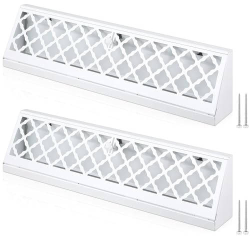 Blulu 1 Pcs 15 Inch Baseboard Register Duct Opening Size Modern Design Vent Covers for Home Floor Wall Baseboard Air Covers Supply Floor Baseboard Diffuser Including Screws (White)