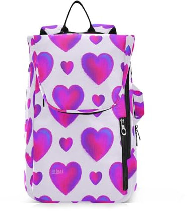 Amooorous Tennis-Rucksack für Erwachsene, leicht, rosa, violett, Farbverlauf, Valentinstag, Liebe, Fitnessstudio, Sport, Reisetasche für Herren und Damen, Tennis, Sport, Maleta Para Raqueta de Tennis