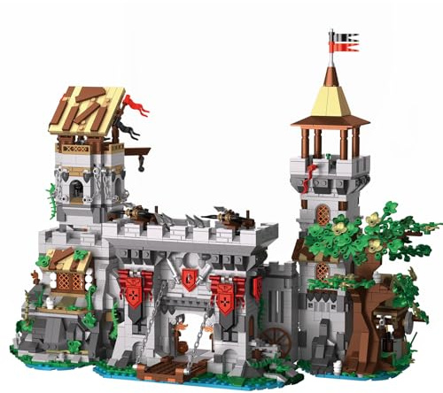 Brihappen Mittelalterlicher Burg Bausteine Set für Erwachsene Kinder, Mittelalter Schloss Klemmbausteine Spielzeug, Geschenke für Mädchen Jungen Modellbau-Liebhaber(2568 Stück)