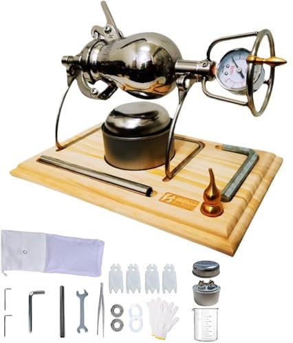 Retro Stainless Steel Popcorn Machine High Pressure Popcorn Maker Rice Puff Maker for Home Parties(400ML)