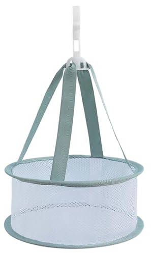 Sac à pinces à linge avec cintre, séchoir à pinceaux de maquillage, sac à pinces à linge en maille durable avec housses pour pinces à linge et rangement de linge, crochet coupe-vent pour une