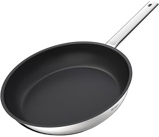 Rostique Padella in acciaio inox da 28 cm, con rivestimento antiaderente, adatta a tutti i piani cottura, compresi gas e induzione