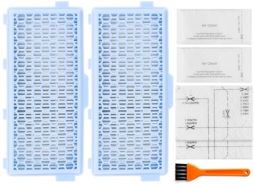 2 Pack Filter Replacement Compatible with Miele Vacuum Cleaner Compact C1 & C2 / Complete C2 & C3 S8340,HEPA with 2 Motor Protection & 2 Exhaust Filter and 1 Brush for S4000, S5000, S6000, S8000