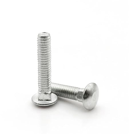 KAPQIN 10 Pezzi M4 in Acciaio al Carbonio for mensole, scrivanie, Viti a Testa Tonda con Collo Quadrato, bulloni for carrozze(45mm)