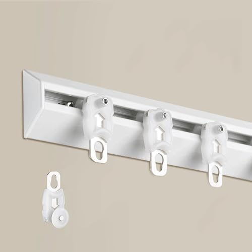 Decken- und Wandmontage Schwere Vorhangschienen Gardinenschiene Vorhangschiene 1-läufig Raumteiler-Vorhangstangen for Schlafzimmer/Wohnzimmer/Fenster/Duschkabinen(White,1.4m/4.6ft)