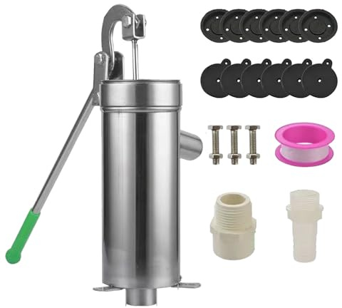 Pompa a mano per pozzo profondo | Pompa per acqua in acciaio inossidabile inossidabile resistente, distributore di acqua sotterranea manuale per casa, giardinaggio, irrigazione agricola e riserve di a