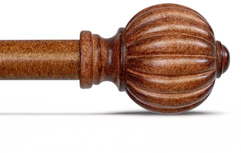 Gormena utdragbar gardinstång 80–292 cm, 25 mm metallgardinstång i träutseende