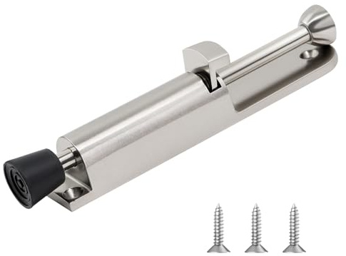 MISIQIMA Türfeststeller Boden, Silber Türfeststeller Außen, Zinklegierung Tür Feststeller mit Fußbedienung avec Vis mit Schrauben, Türstopper Tür für Innentüren und Außentüren