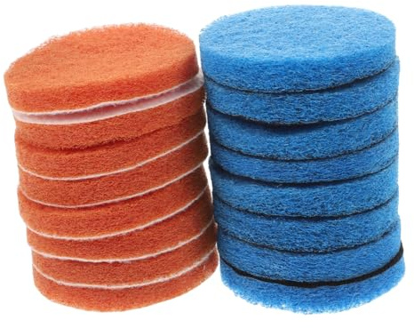 ROMISBABA 16pcs Polishing Pads Cleaning Supplies with Hook and Loop Backing Scouring Pads for Electric Brushes Kitchen and Bathroom Use Water-only Cleaning Versatile and Easy Replacement
