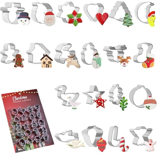 Bangbobi Set di stampi per Biscotti, Contiene 20 stampi in Acciaio Inossidabile, Ideali per Feste e Decorazioni Autunnali, Adatti per Halloween, Natale, Pasqua, Ringraziamento e Altre FESTIVITÀ