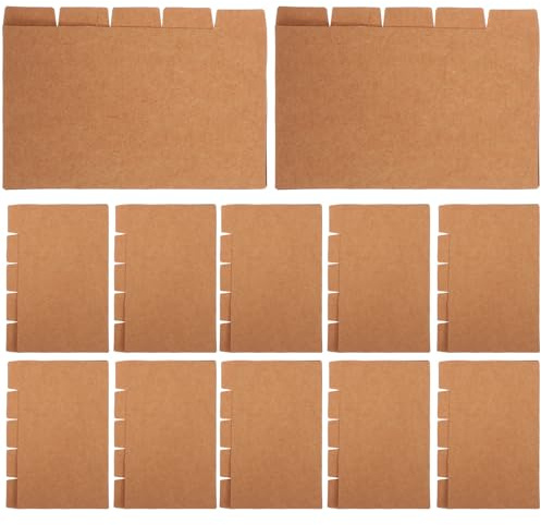 TOGEVAL Separadores de Cuaderno de Papel Kraft 3x5 Pulgadas, 20 Juegos de Fichas Índice para Carpeta, Divisores Portátiles para Uso Escolar y Oficina, Suministros de Organización