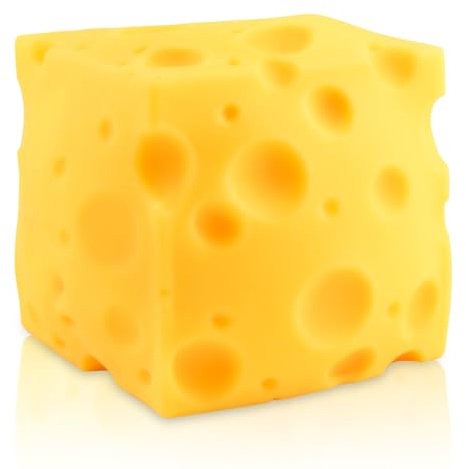 MEIEST Riesiges gelbes Käse-Squeeze-Spielzeug- 10 cm Weicher Neuheit Spielzeug Stress Würfel -Sensorisches Fidget Squeeze Spielzeug - Langsam steigend Stressball- Stresslinderung Hand Toy