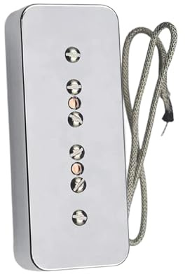 Tonabnehmer für E-Gitarren Alnico 5 Magnet P90 Dual Coil Geräuschloser 6K/9K E-Gitarren-Tonabnehmer(Neck Chrome)