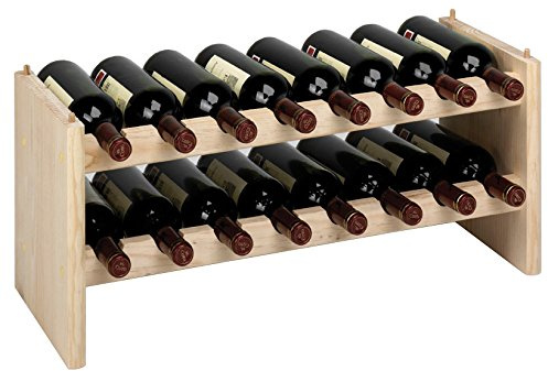 Piushopping Cantinetta componibile portabottiglie vino in legno di pino naturale 16 postazioni per modulo dimensione cm 69x27xh30