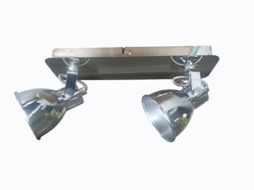 Dapo Deckenstrahler Spotlampe Letora Wandleuchte Deckenleuchte Spot Strahler Fassung GU10 Beleuchtung Spotleuchte Deckenbalken (Chrom - 2flammig)