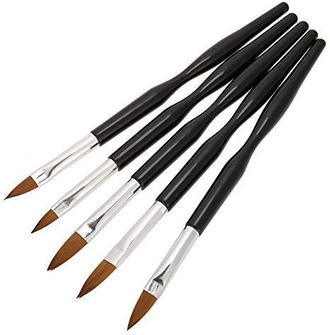 Sonew 5 Stück Nailart Pinsel Set, Professional Nagelstudios Malerei Make-up DIY Nagelbürste Farbverlauf Effekt Carving Feine Details