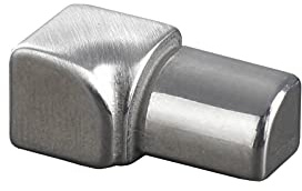 HORI® Außen-/Innenecke für Fliesenprofil I Zubehör für Quadroprofil aus Edelstahl I Fliesenkante, Eckenschutz, Fliesenabschlussecke für präzise Verlegung. Höhe: 10 I gebürstet