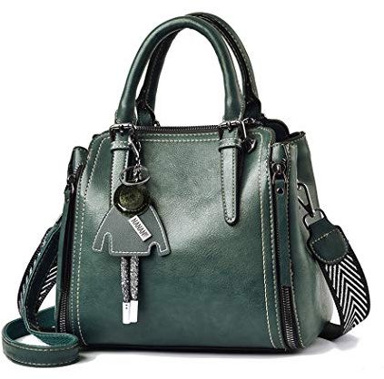 BUKESIYI Damen Tasche Umhängetasche Handtasche Frauen Klein Schultertasche Weekender Lack PU Leder DE77139 Grün