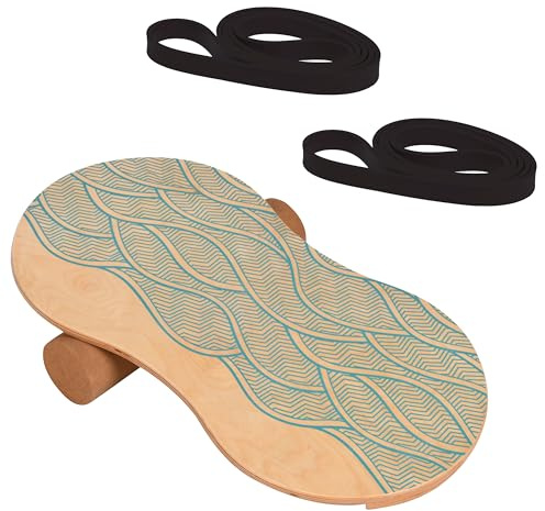 Woodboard Starter Set Balance-Board Ahorn Holz & Kork Rolle Koordination und Balance-Training
