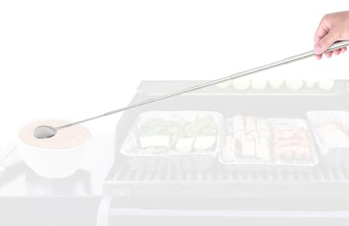 Teleskop-Rührlöffel,Edelstahl-Rührlöffel,Löffel, Edelstahllöffel, 62 cm langer Teleskop-Rührlöffel, Esslöffel, Bestecklöffel Rührlöffel für Grill-Küchengeschirr