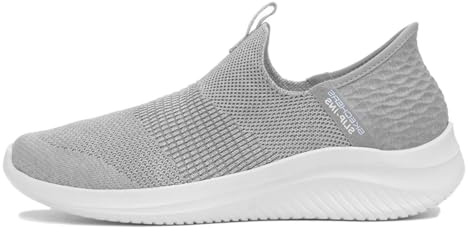 Skechers Women's Ultra Flex 3.0 Smooth Step Sneaker, Light Grey Knit Jersey Trim, 7 UK