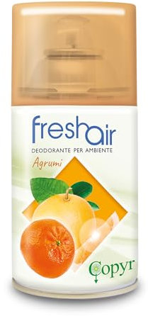 Copyr Fresh Air Agrumi - Deodorante Ambiente Aerosol dalla Fragranza Agrumata e Delicata, 1 Bombola Spray da 250 ml - Profumatore per Ambienti Interni, Uffici, Ho.Re.Ca - Elimina Odori fino a 100 m3