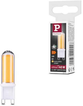 Paulmann 29044 Standard 230V LED Stiftsockel G9 230V 1er-Pack 4,6W 470lm Klar Glas 2700K - Warmweiß Leuchtmittel