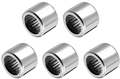 QUARKZMAN 8 mm borrning 12 mm OD 10 mm nålbredd rullager x 5 st krom stål för fordonsöverföringar och fartyg, [öppen ände]
