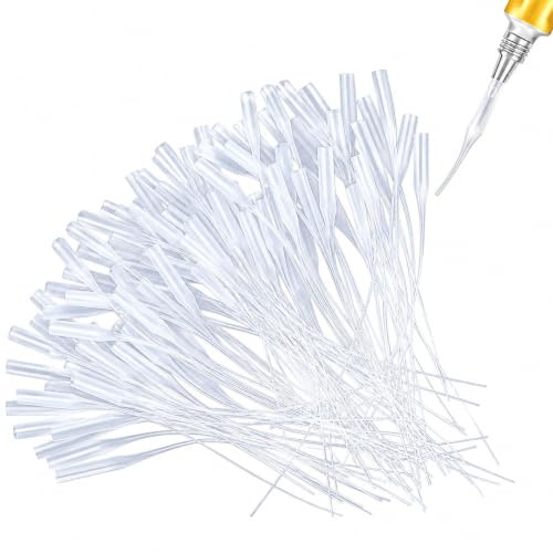 Eowppue Glue Micro-Tips Kunststoff Klebeflasche Klebespitzen Kleberspitzen Kleberverlängerer Kleber Präzisionsapplikator für Handwerk, Labor Dosierung, Klebstoffspender (200 Stück)