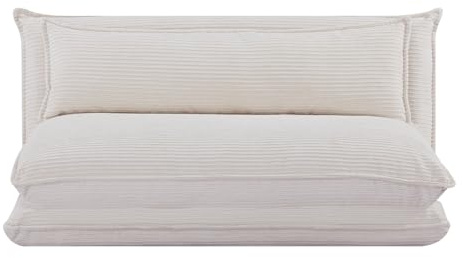 EVERGREENWEB - Zweisitzer-Futon-Schlafsofa - (Beige, 2 Sitze)