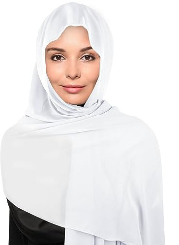 Minicloss Chiffon Kopftuch Und Schal für Damen - Weicher Hijab 180x70cm Groß - Muslimisches Kopftuch Mit Highquality Schal - Atmungsaktiver Sonnenschutz