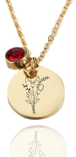 Malihome Collier de Fleurs d'Anniversaire Personnalisé Cadeaux pour Mères et Filles
