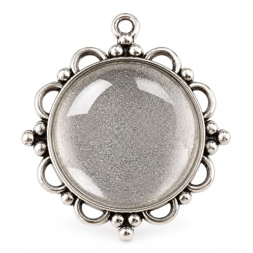 8 Teile 4 Stück Charm Leere Lünette Tablett Medaillons Metall Anhänger Fassungen Schmuck Runde 4 Stück Klar Glas Cabochon Bastelset