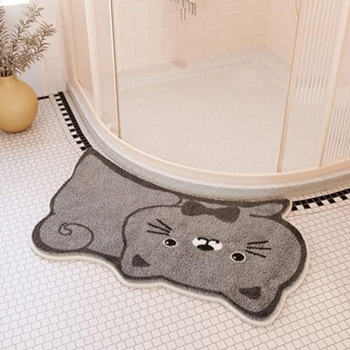 Microfiber Curved Bath Mat Corner Shower Mat Washable Bathroom Rug Quadrant Shower Mat Curved Fan-Shaped Foot Pads Non Slip Super Absorbent Curved Bath Mat For Circular Shower ( Color : Grey , Size :