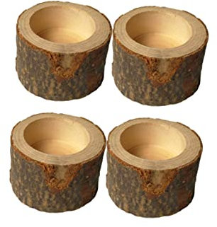 TOPBATHY 6pezzi Portacandele Legno Rustico Supporti Per Candele Tealight Creativi e Vasi Per Piante Succulente Decorazione Artigianale Per Feste e Eventi Speciali