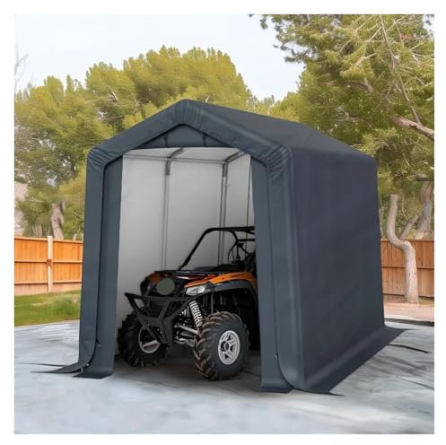 SHBHWS Carport Portatile per Esterni Tettoia for Auto Portatile da Esterno, Garage con 2 Porte con Cerniera arrotolabili, 6x10 Piedi, capannone for impieghi gravosi, Resistente ai Raggi UV